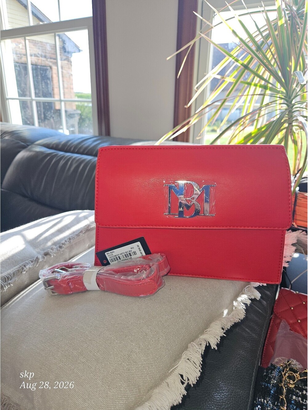 NWT Badgley Mischka Red Crossbody Flap Bag